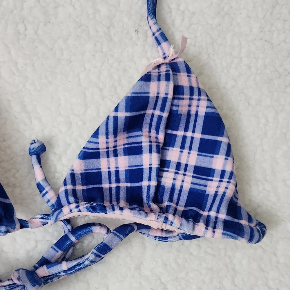 New!Frankie's bikinis X Gigi Hadid Phillipa‎ Bikini Top in Plaid
